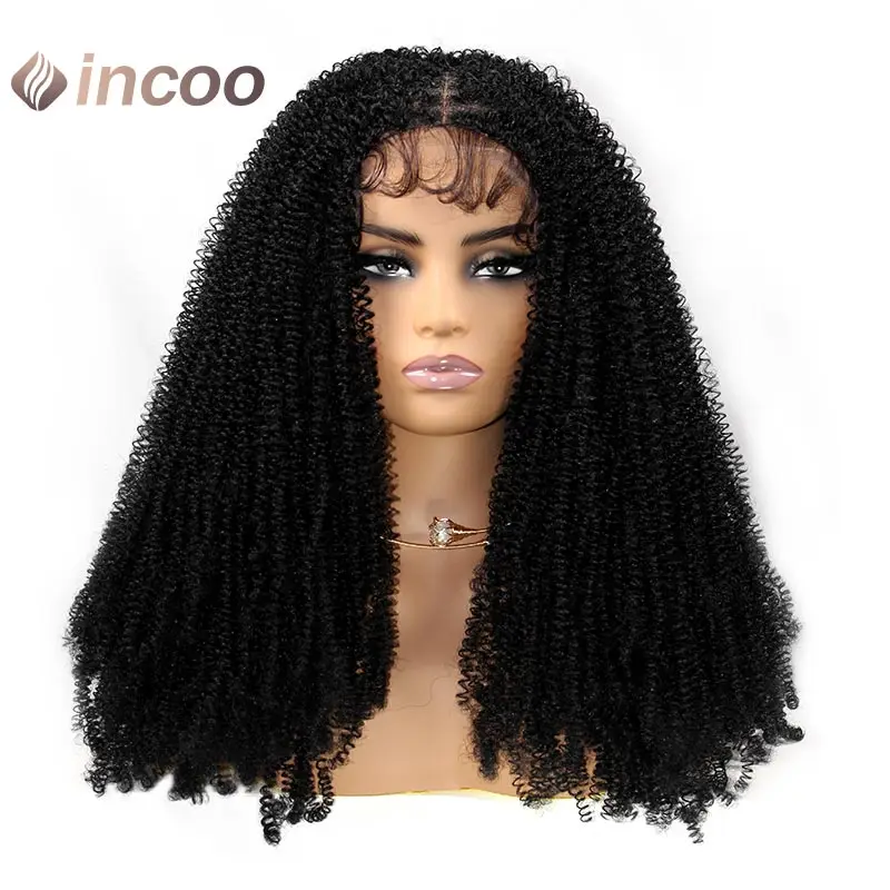 Sintética Primavera Afro Twist Trança Peruca, Dreadlock Curto, Natural Bouncy Espiral Curls, Bob Tranças Perucas, 30"