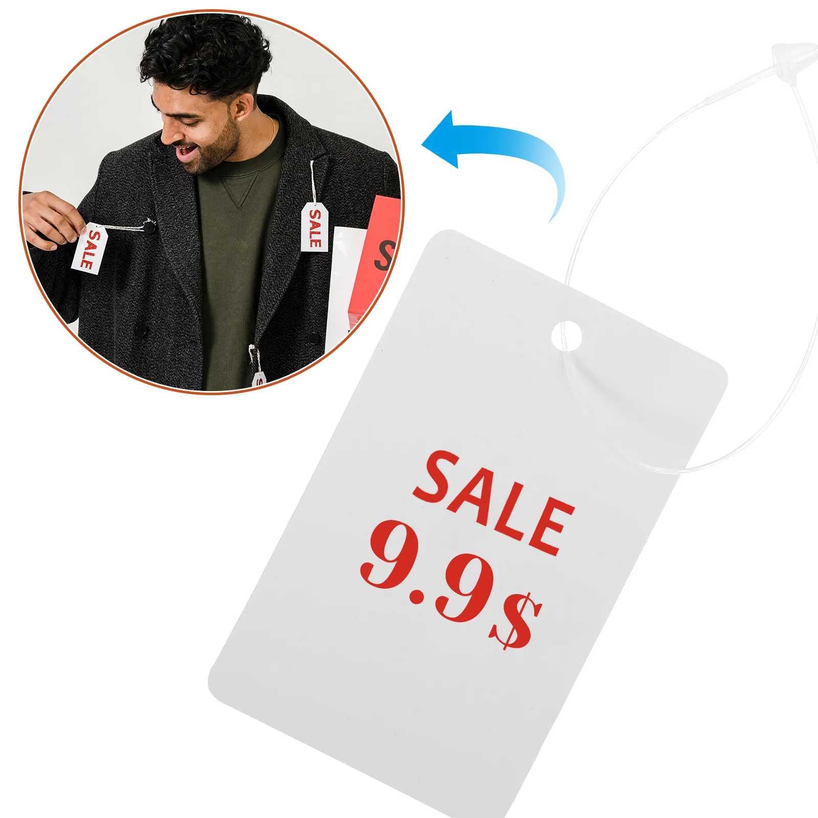 

200pcs Blank Plastic Price Labels For Clothing Retail Tags For Labeling Store Supplies Hanging Tags With String