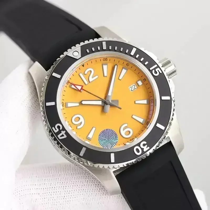 Mens Watches Luxury Black Blue Luminous Stainless Steel Rotating Bezel Automatic Mechanical Rubber Customized