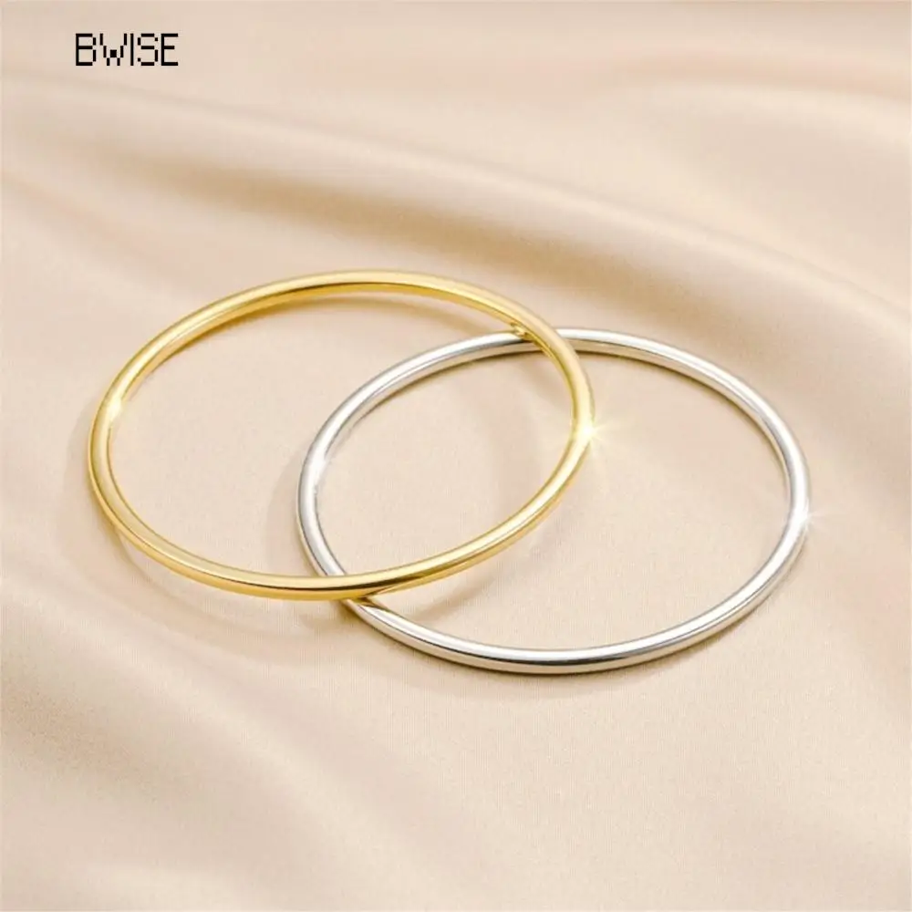 Fashionable Stainless Steel Bracelet For Women Round Minimalist Elegant Gold Color Bracelet Women\'s Accessories Popular Jewelry