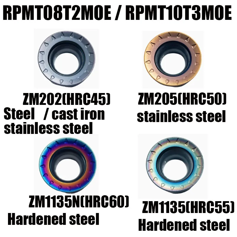 10PCS RPMT RPMW Round milling insert RPMT08T2MOE-JS / RPMT10T3MOE-JS / RPMT1204MOE-JS CNC Milling Inserts Lathe Cutter Carbide