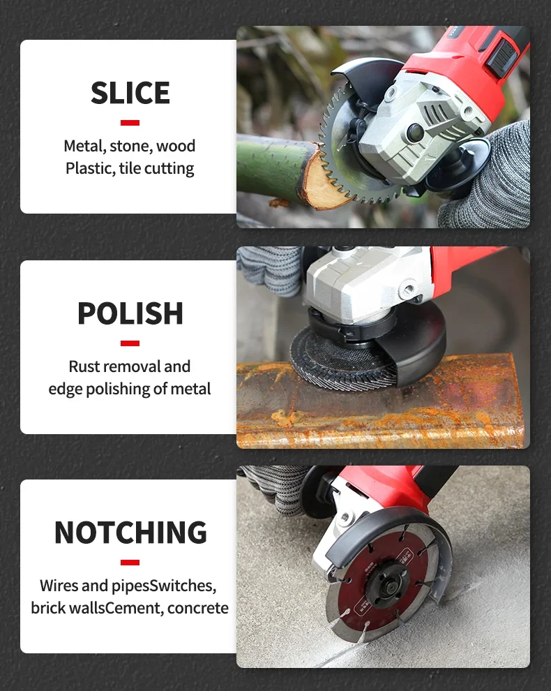 PA4225B-Y-4D-1 Portable Power Tools 20v Cordless Angle Grinder 115mm Electric Cut Off Machine Total Angle Grinder