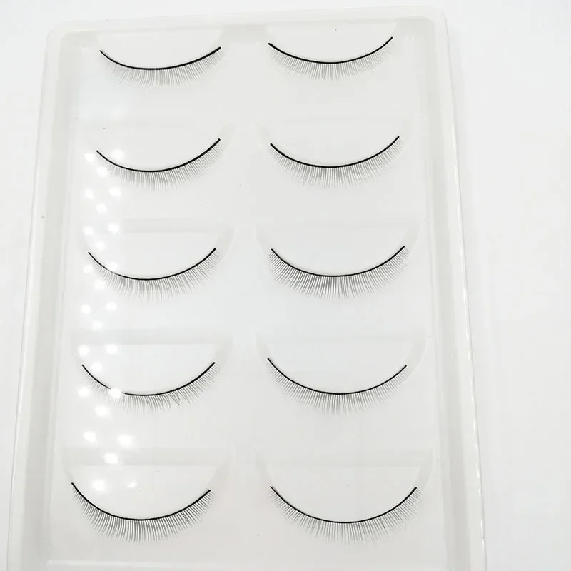 5 ペア 3D ミンクまつげメイクナチュラルショートフルストリップまつげブラックテリアショートミンクまつげスタイルつけまつげ