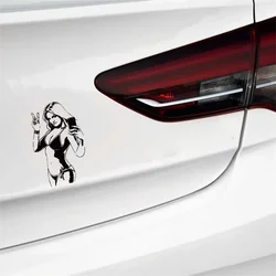 Charming Lovely Taking Photo Girl Popular Fashion Style Vinyl Decal Black/Silver Car Sticker 9.6cm*15cm