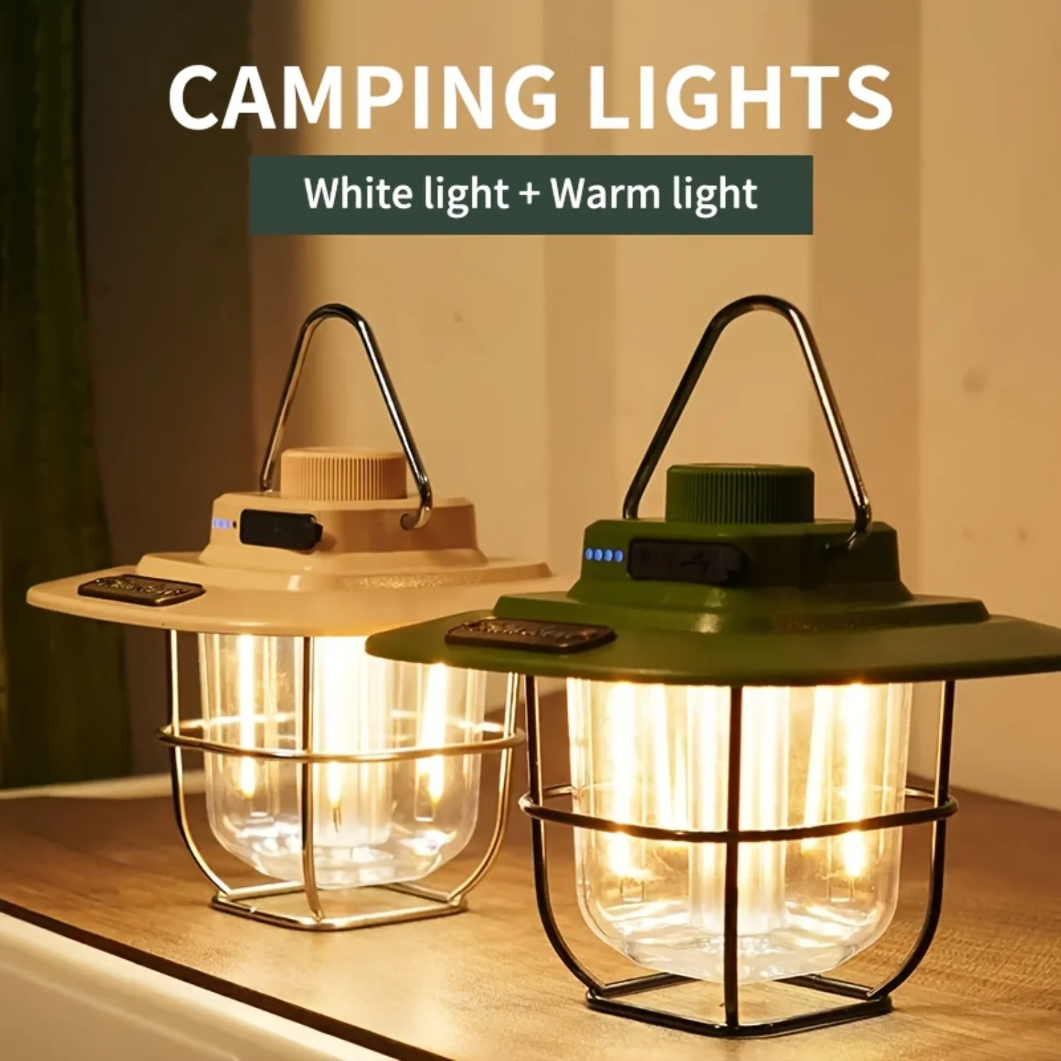 Ultra-Bright 1200LM LED Camping Lantern, Rechargeable Flashlights - Rechargeable, Portable With 3 Modes & SOS & Power Outage Eme