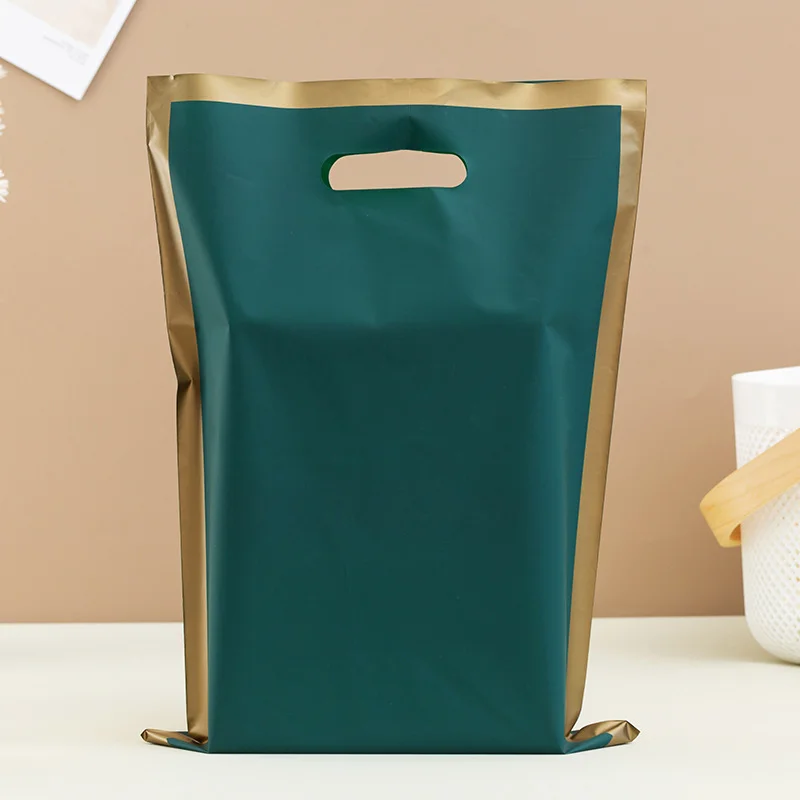 50pcs Customized Logo Colorful Shopping Bags with Handles Plastic Gift Bags for Business Clients Printed Logo Plastic Bags