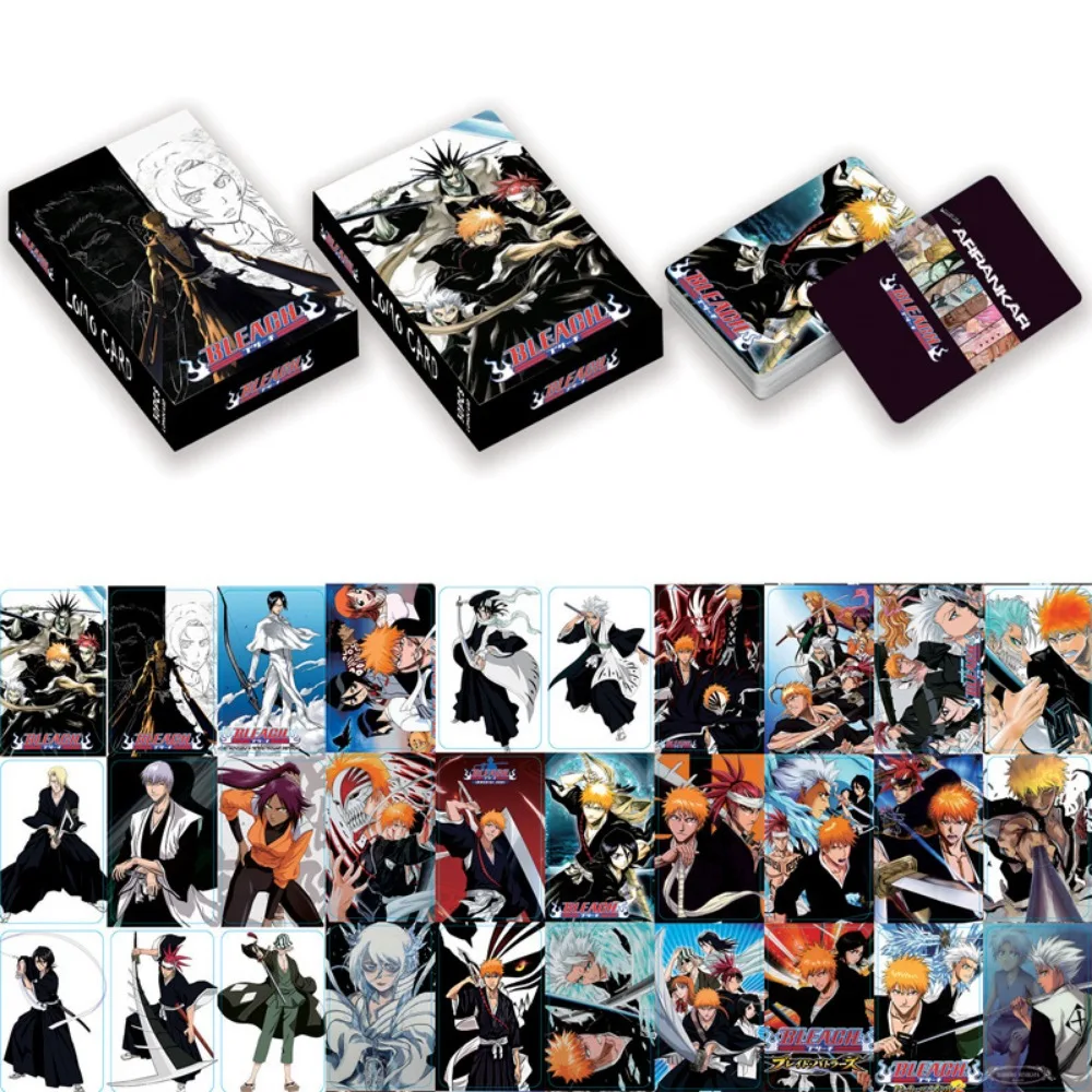 30Pcs Japanese Anime BLEACH Death Lomo Card Double Sided Postcards Message Photo Print Small Card Gift Fans Collection Toy