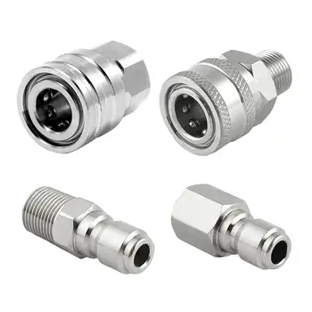 Stainless Steel 1/4" Quick Plug Connector DN8 Adaptor For High Pressure Wash Machine…