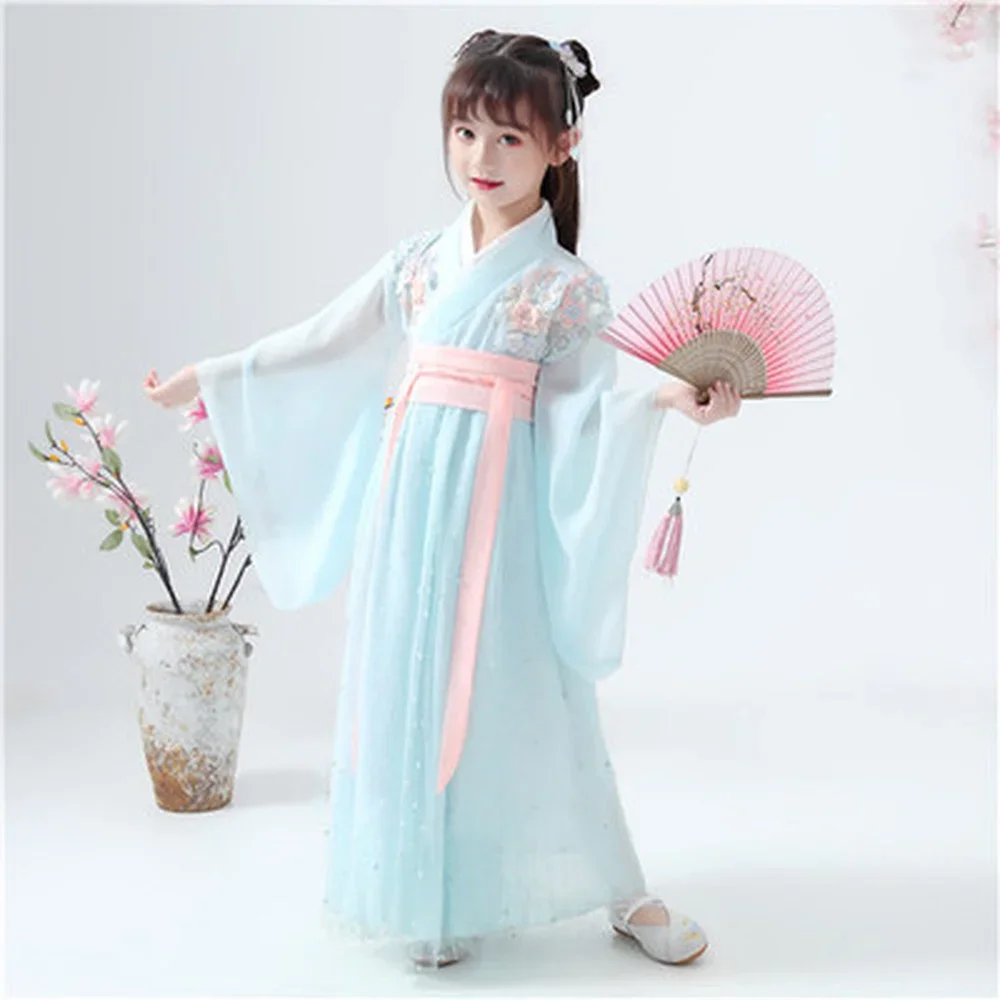 Ancient Chinese Costume Child Kid Fairy Dress Cosplay Hanfu Folk Dance Performance Clothing China Traditional dress for Girls