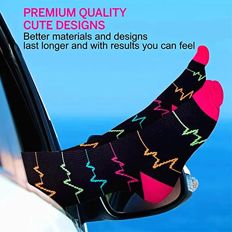 Compression Socks Men Women Swollen Calves Pregnancy Varicose Veins Socks Gym Outdoor Marathon Natural Hiking Knee Length Socks