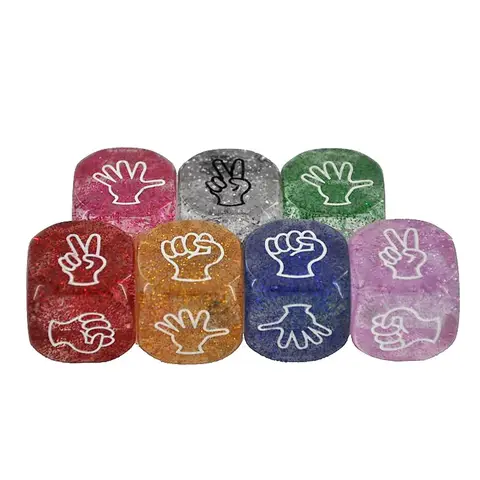 5 PCS 무작위 색상 Mora 주사위 크리 에이 티브 디자인 20*20mm 손가락 추측 게임 KTV 바 게임 녹색 수지 소재