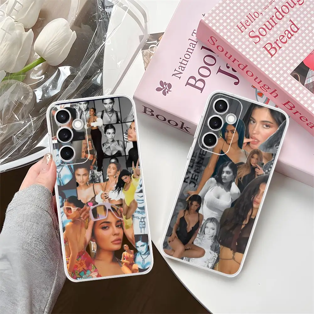 Kylie Jenner Mobile Cell Phone Case for Samsung Galaxy S25 S24 S23 S22 S21Plus FE Ultra Clear Colour Cover Pretty Luxury