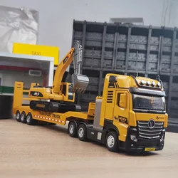 1/50 ölçekli alaşım iş makinesi Model seti Diecast ekskavatör Transporter oyuncak arabalar çocuk Boys hediye tankı Voiture minyatür