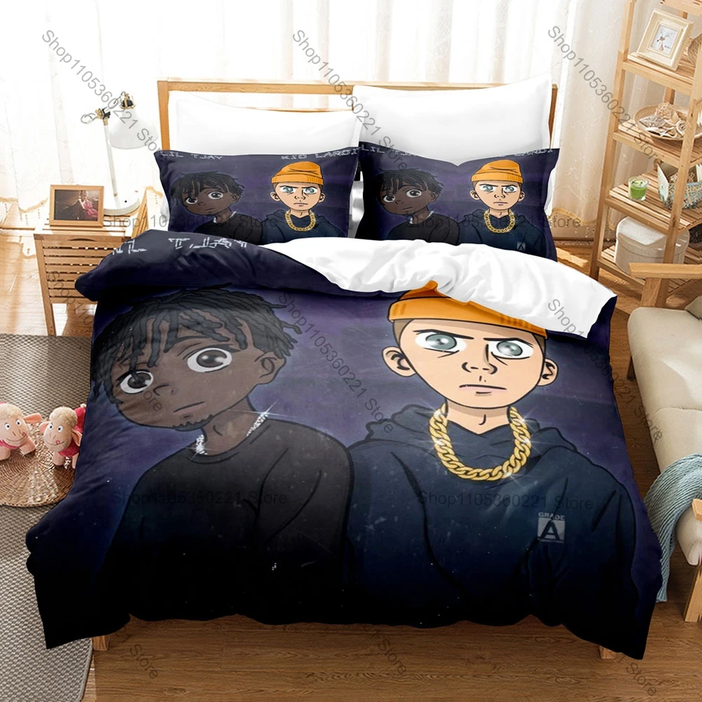 Cool Hip Hop Star LAROI Album Art Printed Bedding Kit 3PCS Duvet Cover & 2 Pillow Covers Breathable Soft Bed Linens For Fan Room
