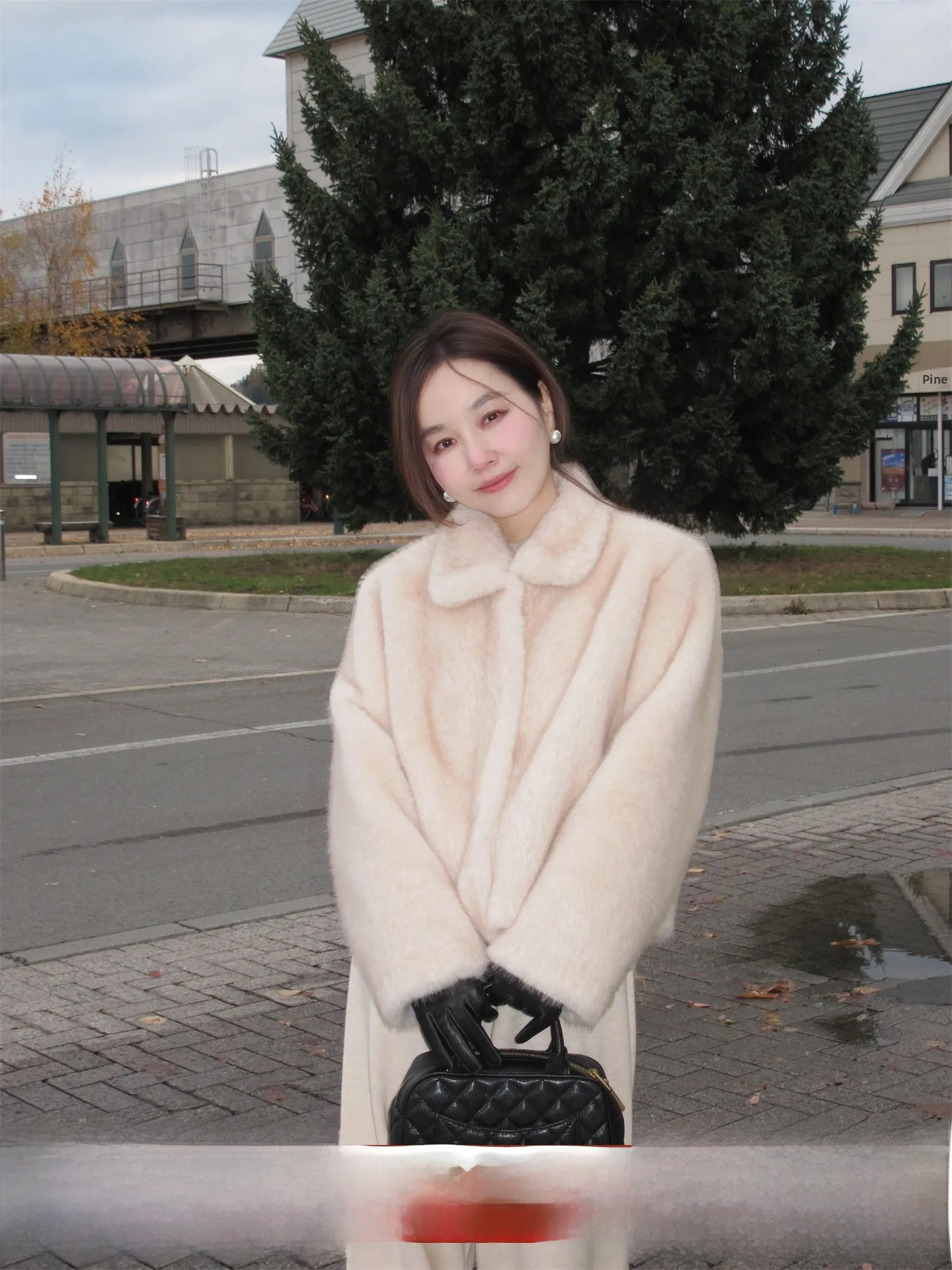 

Экологически чистая меховая куртка, женская зимняя теплая длинная куртка-свек, повседневное пальто с откидным воротником, молодежная свободная повседневная одежда