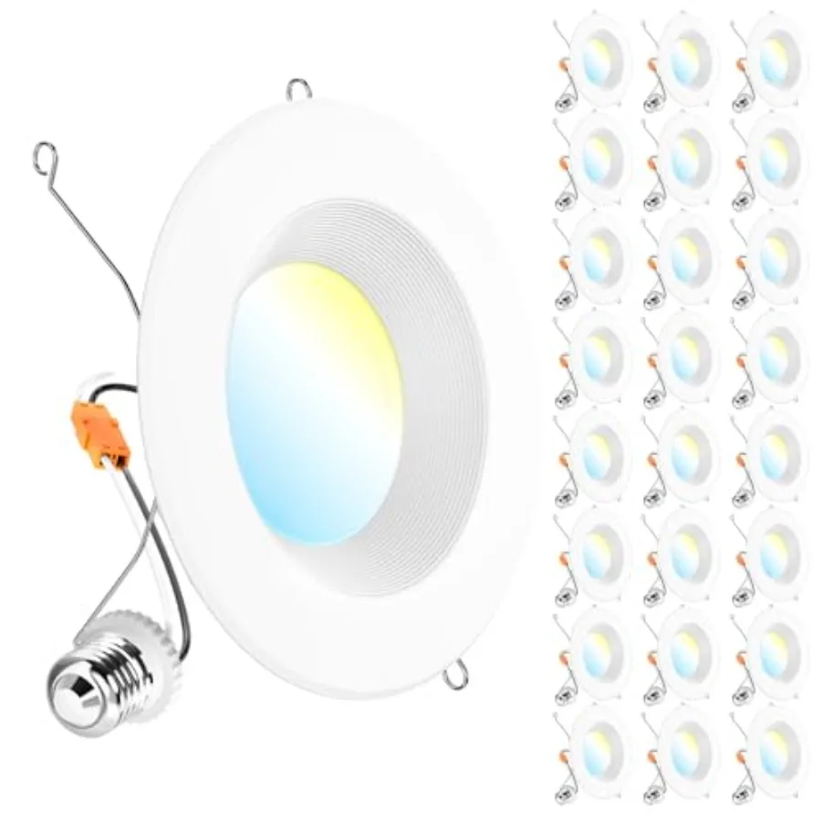 Sunco 2 Pack Retrofit LED Recessed Lighting Downlight Can Lights for Ceiling 1050 LM 2700K/3000K/3500K/000K/5000K Dimmable Baff
