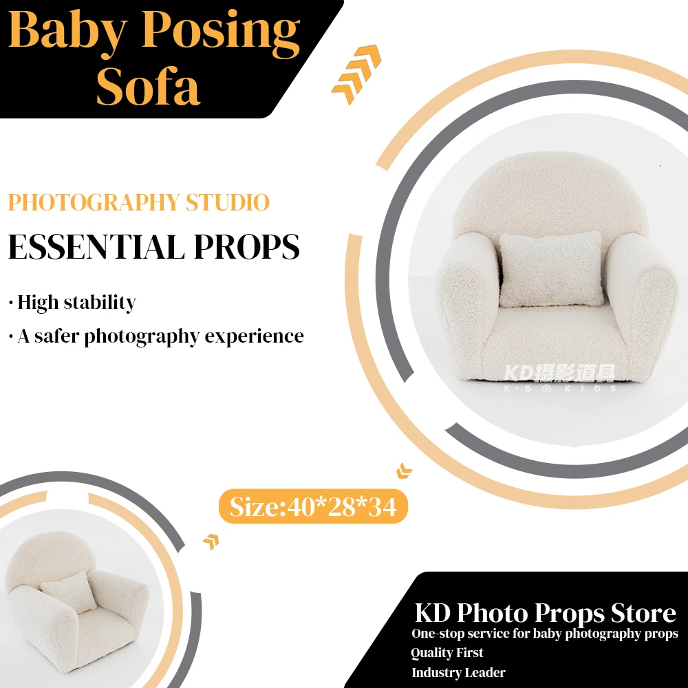 Newborn Photography Sofa Props Baby Posing Mini Sofa Chair Photography Auxiliary Accessories Studio 1-3 Month Infant Shoot Props