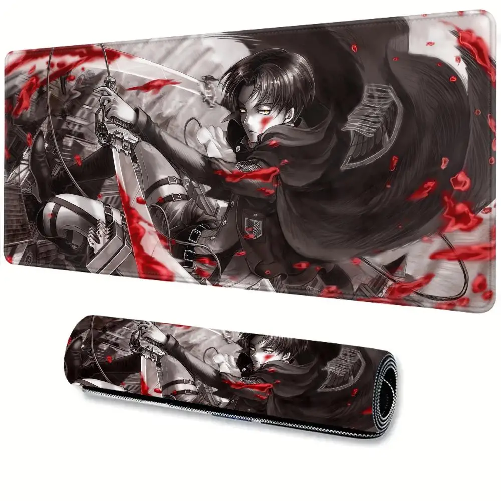 

Large Mouse Pads Attack on Titan Levi Gaming MousePad Deskpad with Stitched Edges and NonSlip Rubber Base Extended XXL Mouse Pad