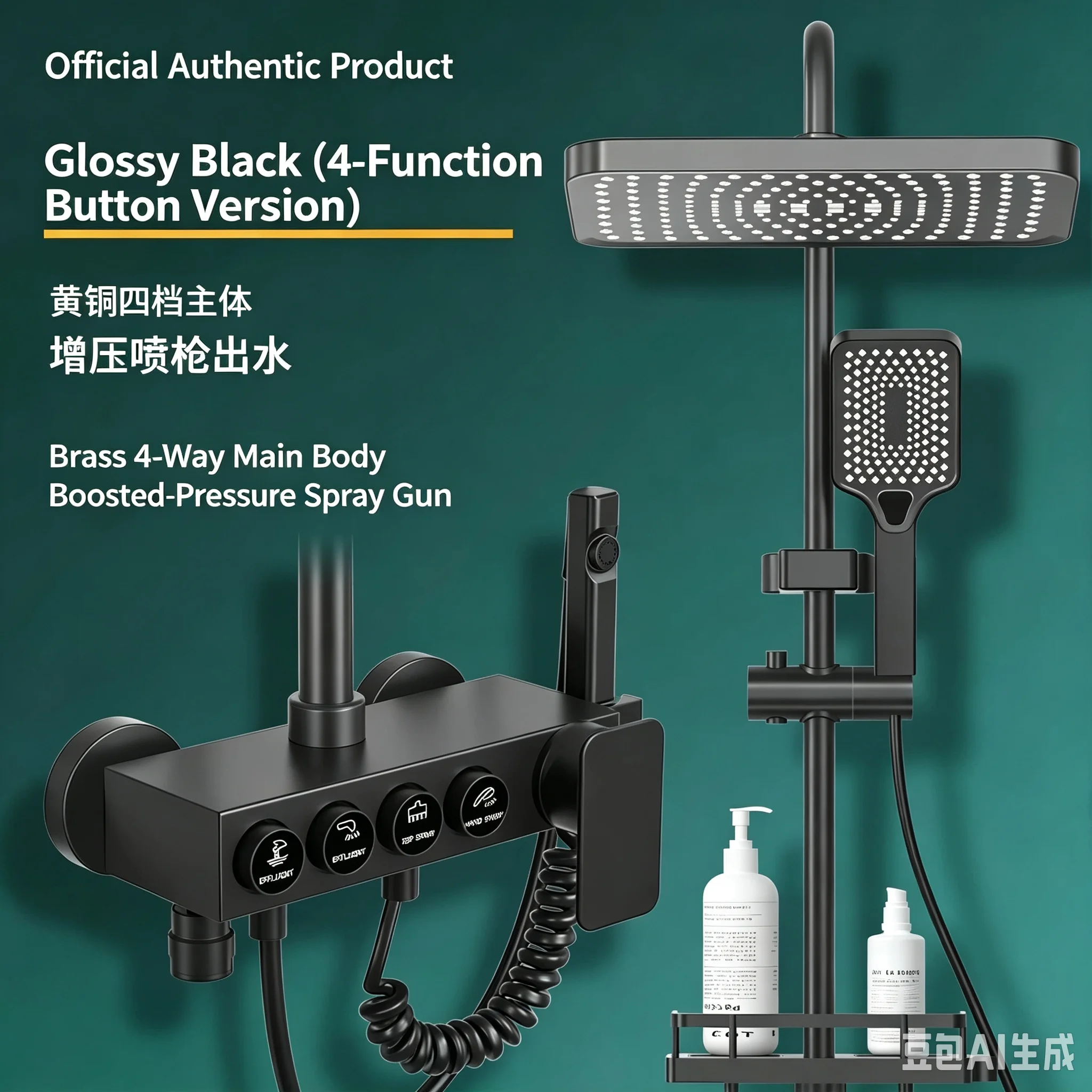 Shower Head Set Pressurized Nozzle European Style Shower Bathroom Household Shower Complete Set Of 105CM High Top Spray