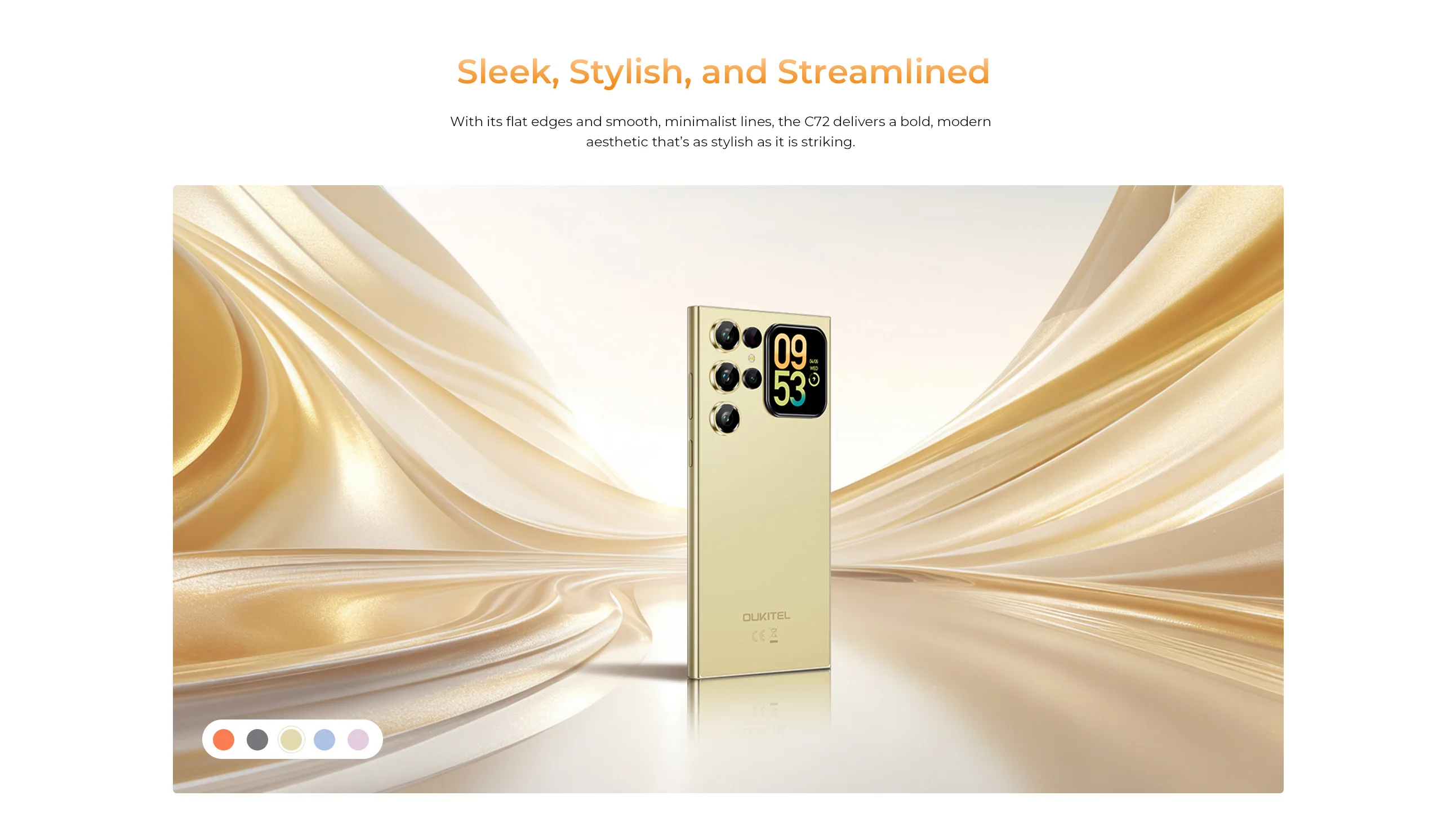 OUKITEL C72 Dual Screen Phone 6.88" HD+ 90Hz 1.81" Smart Secondary Display 64MP AI Camera 16GB RAM 128GB ROM 5150mAh Android 16