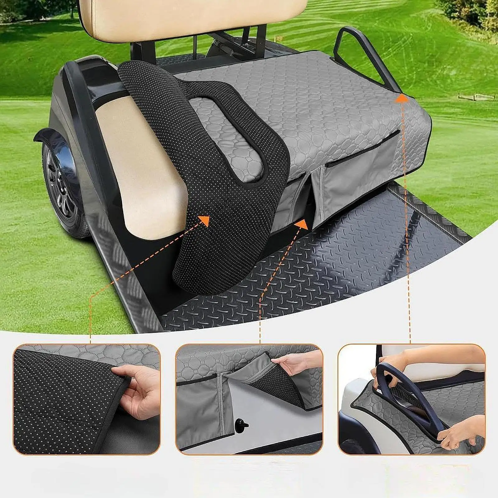 

Golf Cart Seat Cover Protective Cover Heavy Duty Golf Cart Seat Towel Blanket Cart Seat Cushion Covers for Sports, Travel