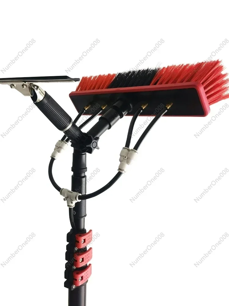 Cross-border Amazon Sends A Window Cleaning Brush, Telescopic Rod Type Photovoltaic Panel Cleaning Brush, Water Spray Brush