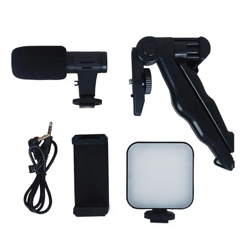 Dimmable LED Video Light Small Phone Fill Light With Clamp Portable Fill Light Video Meetings Live Conference Light Kit