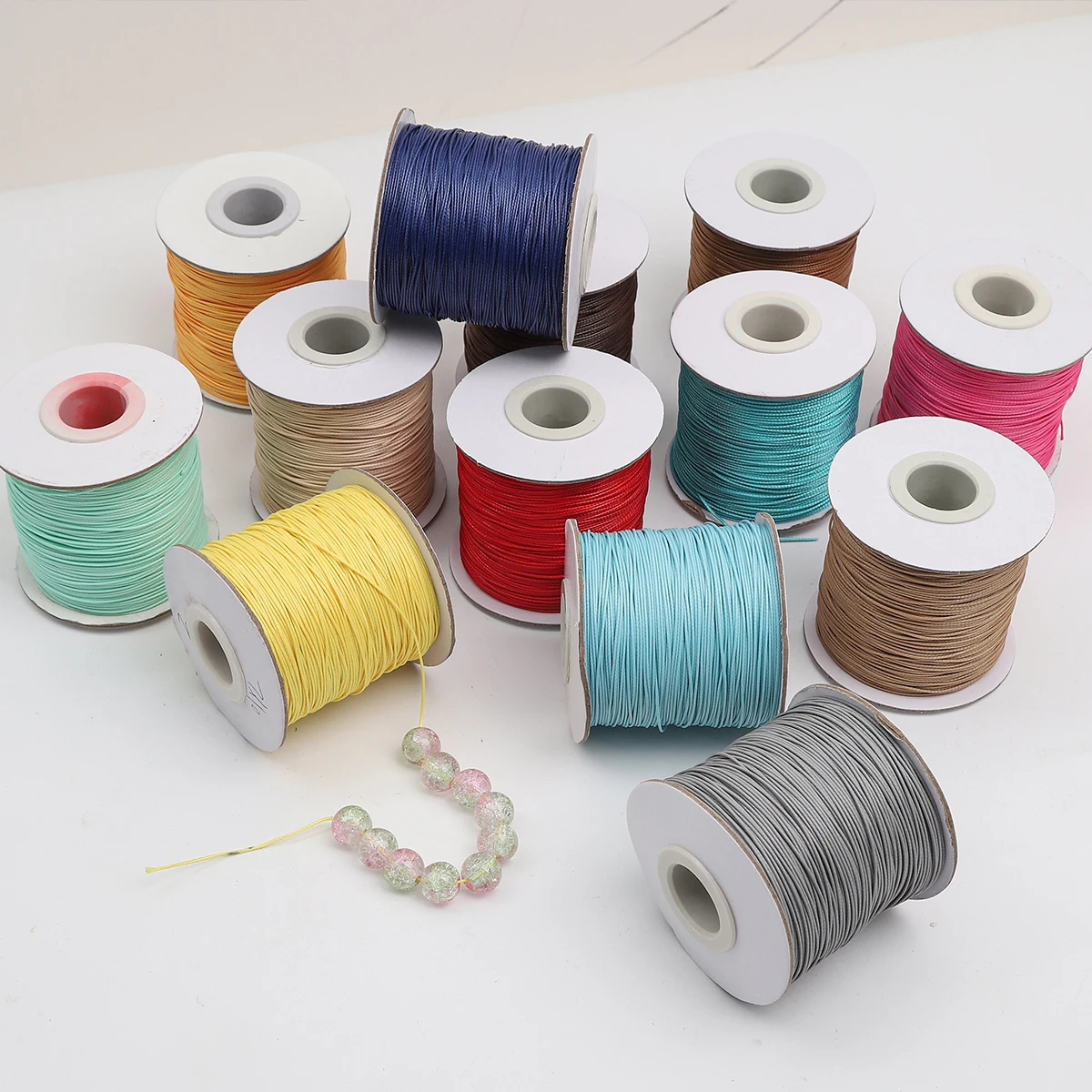 

0.5mm Korean Waxed Cotton Cord - Waxed Thread String for DIY Bracelet, Necklace & Jewelry Making Findings (10m/Roll)