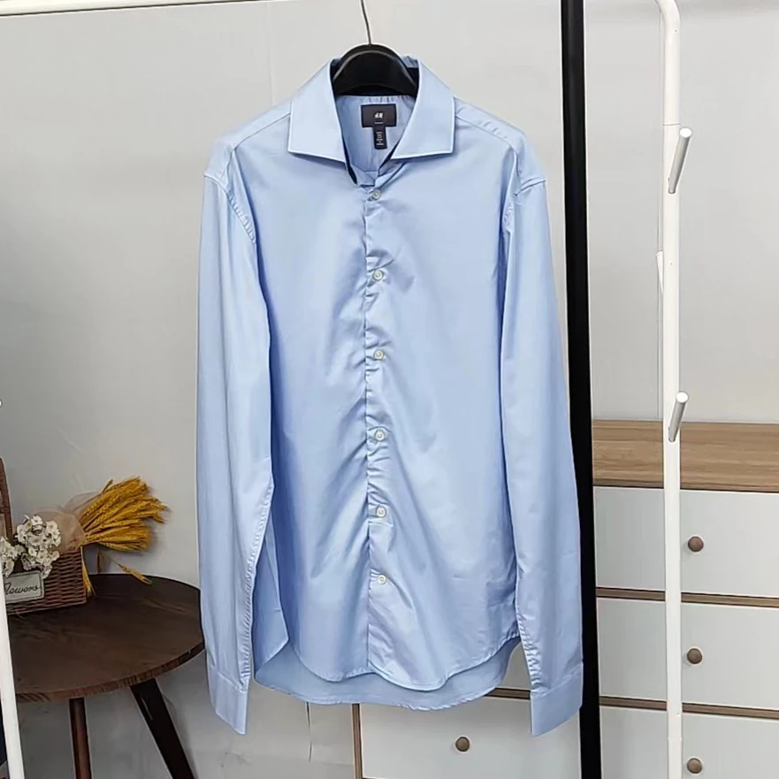 

Men's Summer New Lightweight Breathable Long Sleeve Shirt Casual Versatile Business Pure Color Casual Shirt Quick Dry Comfort...