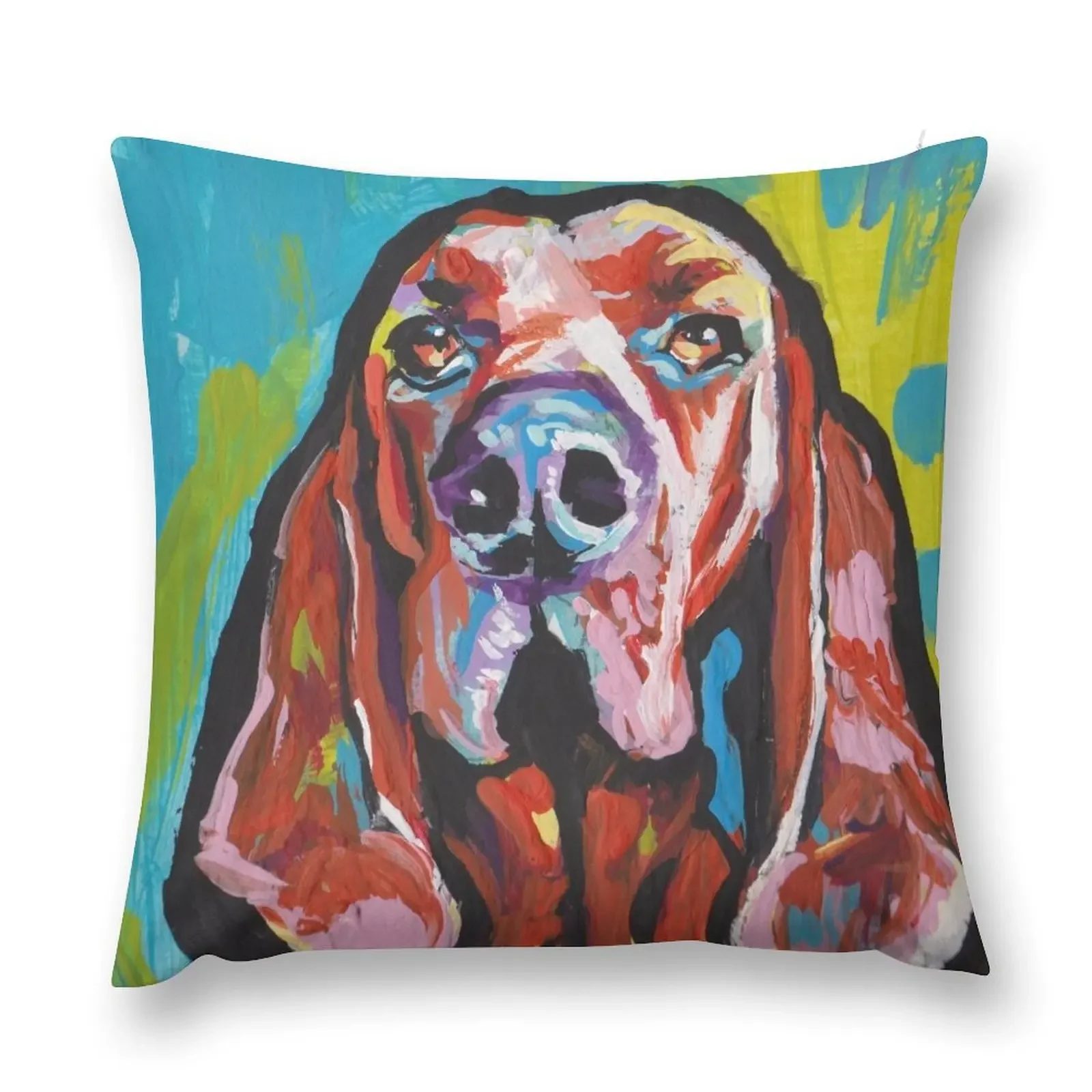 REDBONE COONHOUND Dog Bright modern colorful pop dog art Throw Pillow Cushion Cover Set Cushions Home Decor pillow