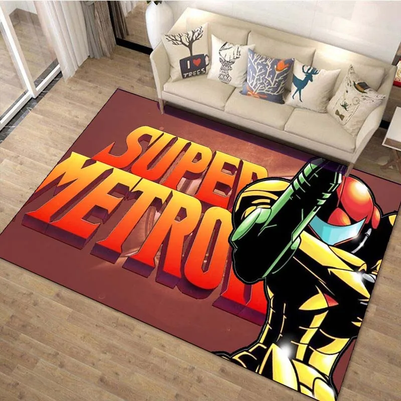 15 Size Super M-Metroid Pattern Artwork Carpet Bedroom Living Room Carpet Kitchen Floor Mat Home Decor Non-Slip Floor Mat Carpet