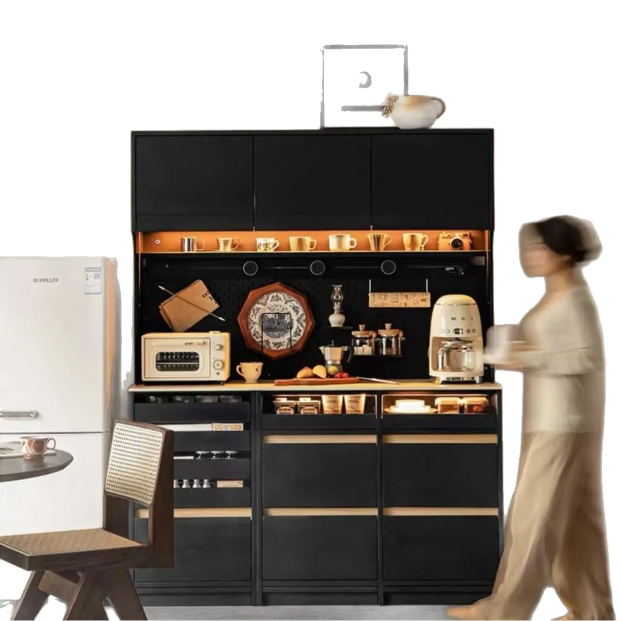 

Мебель из массива дерева, пристенная, в стиле ваби-саби, современная, простая, для дома, для гостиной, для хранения, шкафчики для хранения, приставные тумбы для столовой.