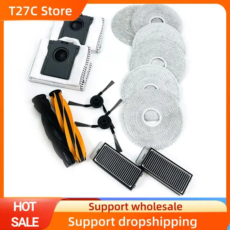 

T27C For Dreame Mova P60/P60 Pro Sweeping Machine Cleaning Kit Double Roller Brush/ Side Brush/ Filter /Dust Bag /Mop Rag