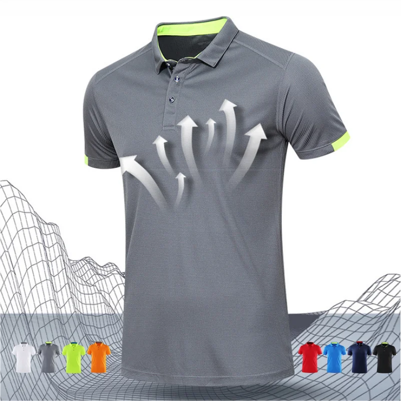 Summer Quick Drying Short Sleeved Polo Shirt Golf Jersey Company Group Breathable Fitness Lapel Sports Sleeved 8-Color Large Top