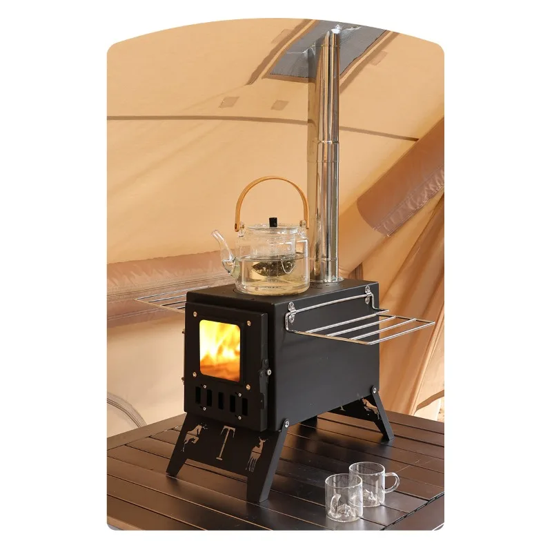 

Portable Stainless Steel Camping Stove Windproof Foldable Outdoor Heater for Tent Heating Wilderness Cooking Wilderness Cooking