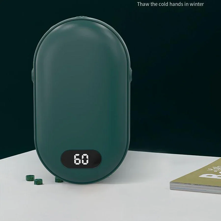 

Double-sided heating with two temperature settings, this pocket hand warmer can be recharged