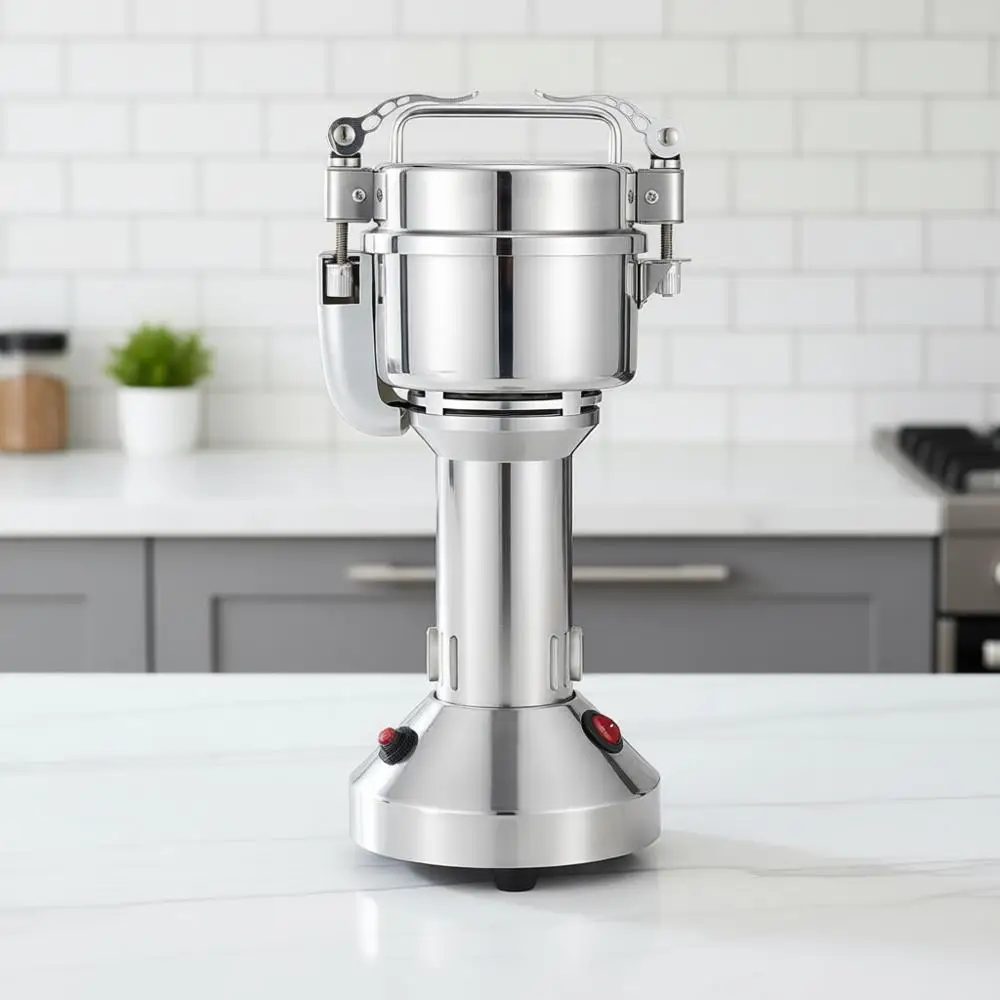 

150g Electric Grain Mill Grinder - 800W High Speed Commercial Spice Grinder - Stainless Steel Dry Herb or Flour, Wheat, Nut, Cor