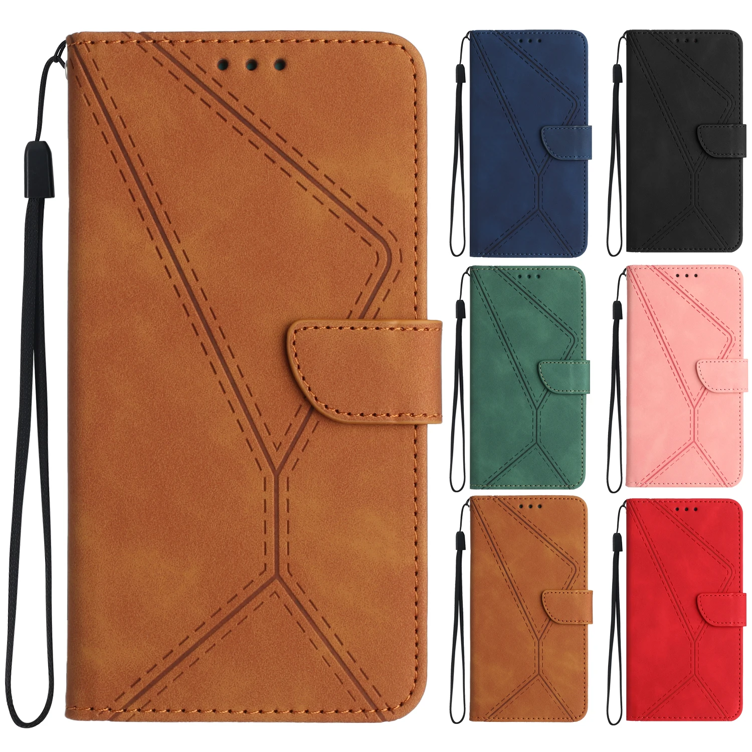 Leather Cover For Etui iPhone 16 Pro Max Case Wallet Book Stand Case For iPhone 16 Plus 16 Pro Phone Case Flip Back Cover Coque