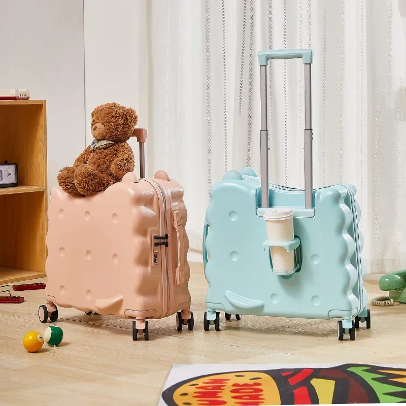 น้ําหนักเบาเด็กกระเป๋าเดินทางแบบพกพาบิสกิตรถเข็น Mini Travel รหัสรถเข็นขนาดเล็ก 18 นิ้ว Cabin Case