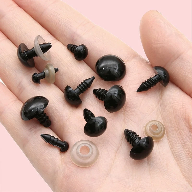 50 Stück/Lot 6-20mm Plastik-Augen für Puppen, Schwarze Plüsch-Sicherheitsaugen für DIY-Bastelarbeiten, Lustige Spielzeugaugen, Tiergeschenke, Dekoration – Detail 5