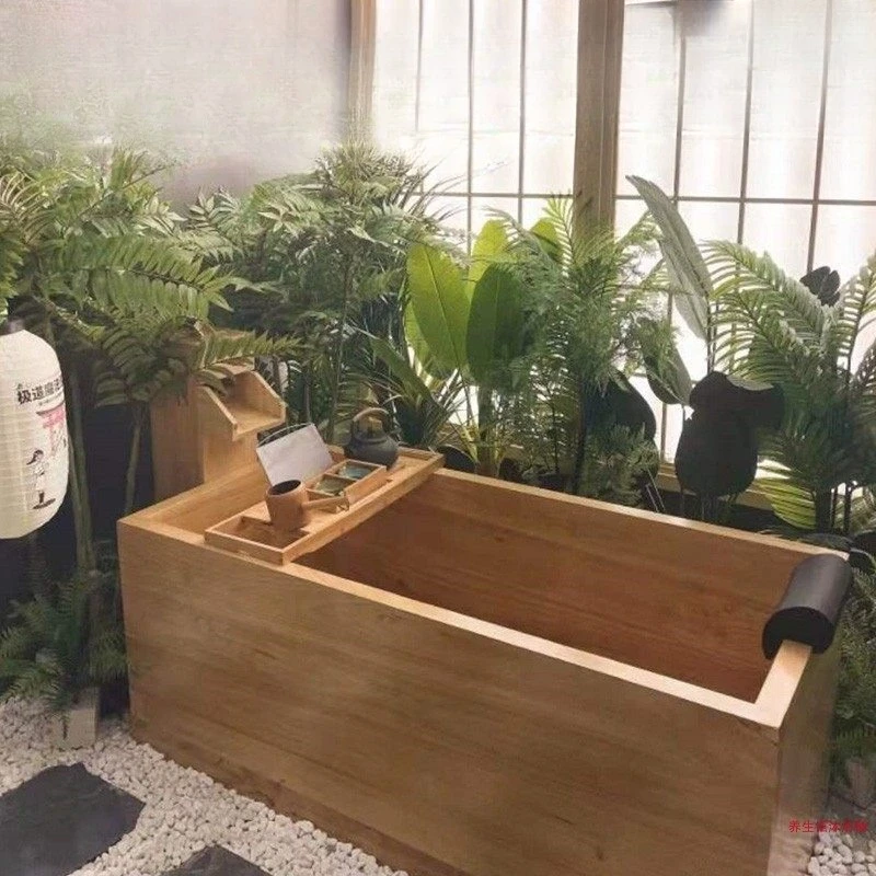 

Oak thickened wooden bucket Adult bath bucket Beauty salon Solid wood bathtub