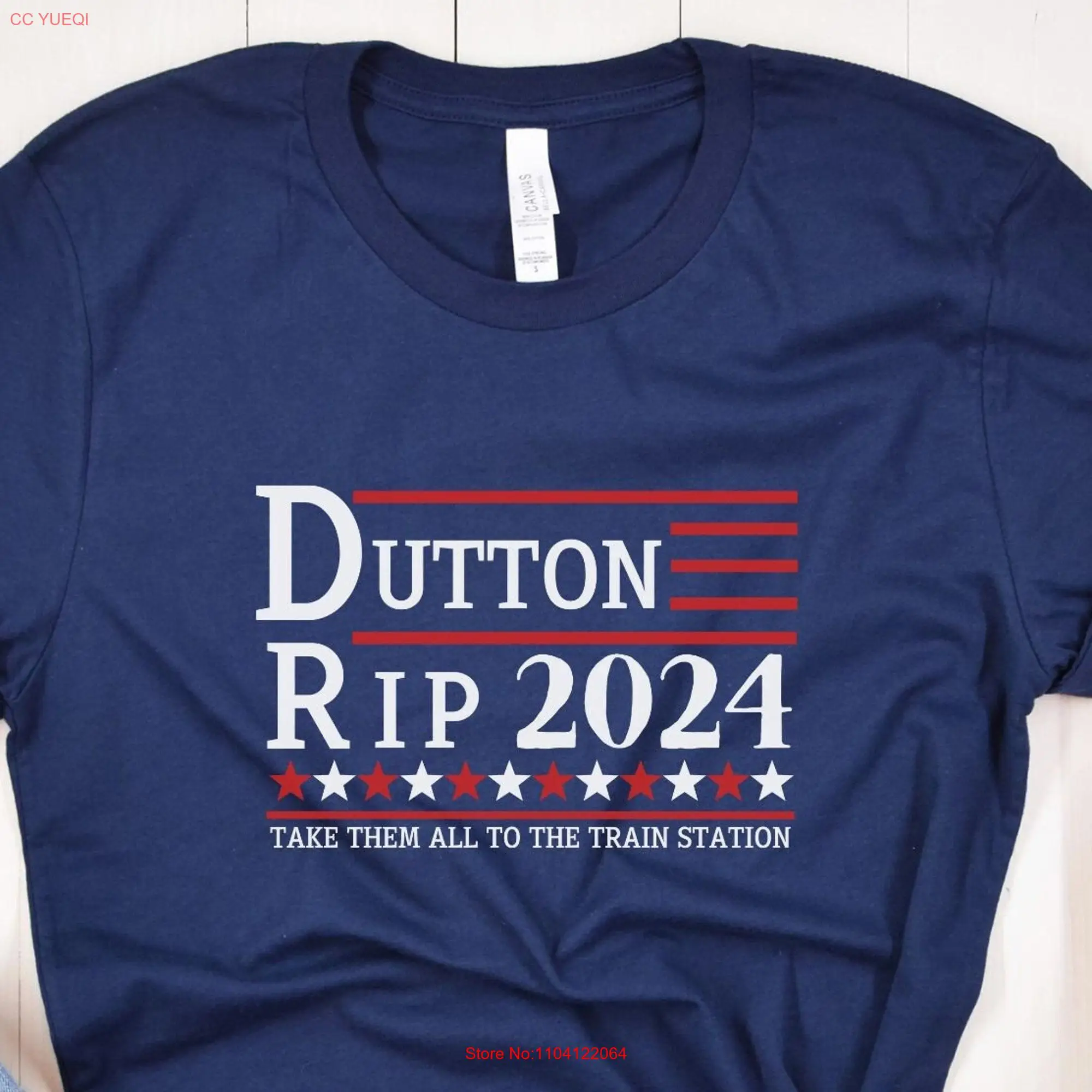 Vote Duton Rip 2024 Train station T Shirt cowboy Y Ranch Election Elect presidential campaign Yellow River Cowgirl Country