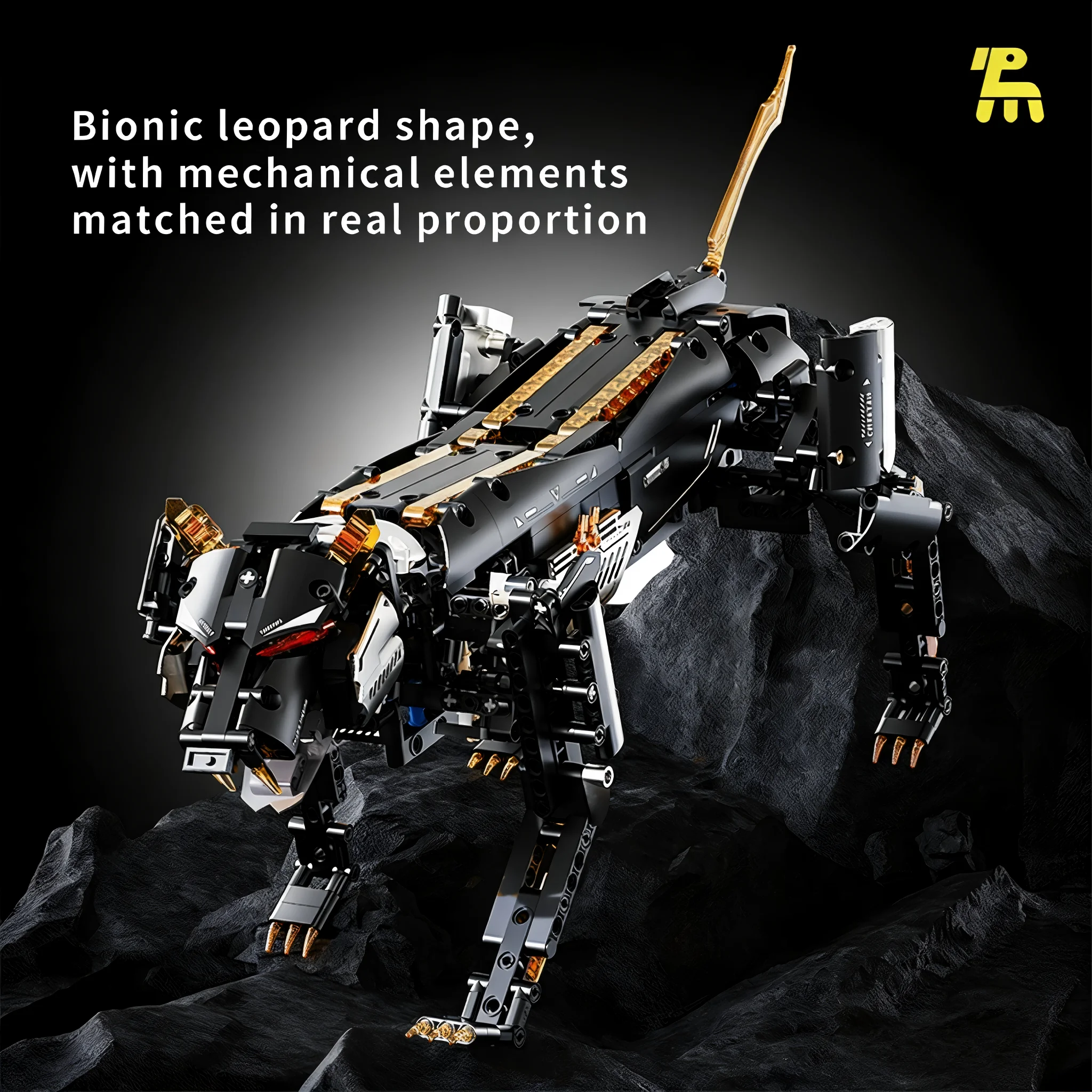 New Remote-Control Mechanical Leopard Programming Building Blocks Electric Robot Dog Educational DIY Toy for Boys' Birthday Gift