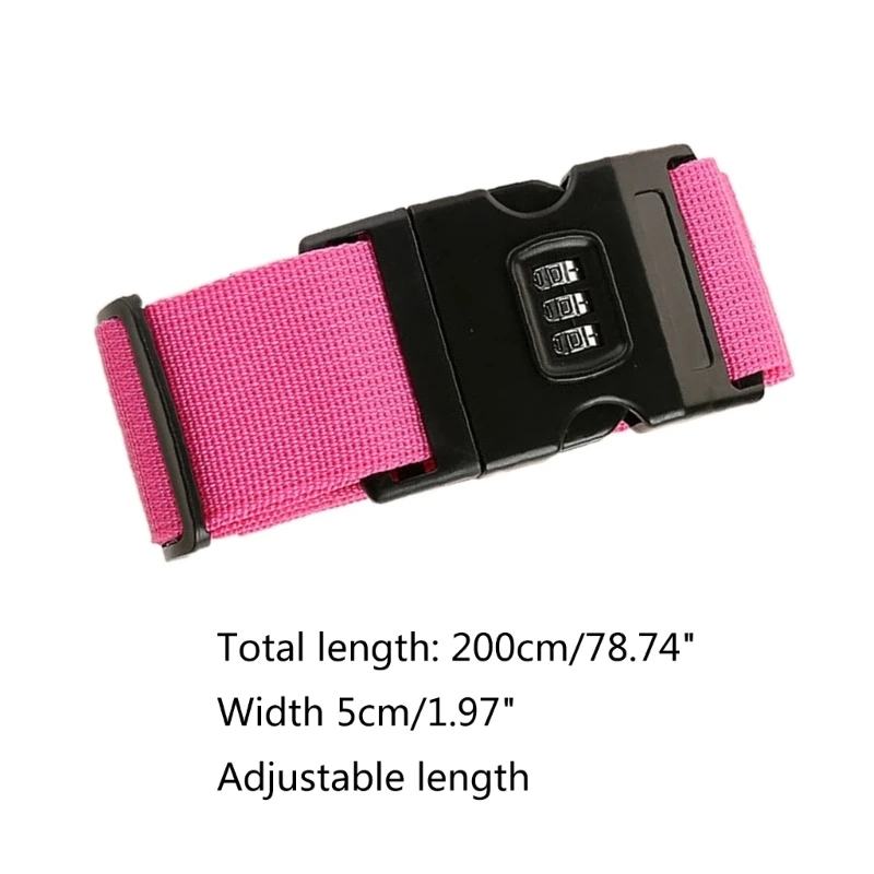 Luggage Strap with Quick Release Buckle Combination Lock Suitcase Belts Adjustable Packing Strap Travel Accessories