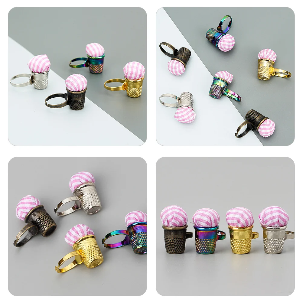 

Lovely Finger Pin Cushion Reusable Needle Cushion Household Sewing Accessory Metal Cotton Material Durable Embroidery Tool