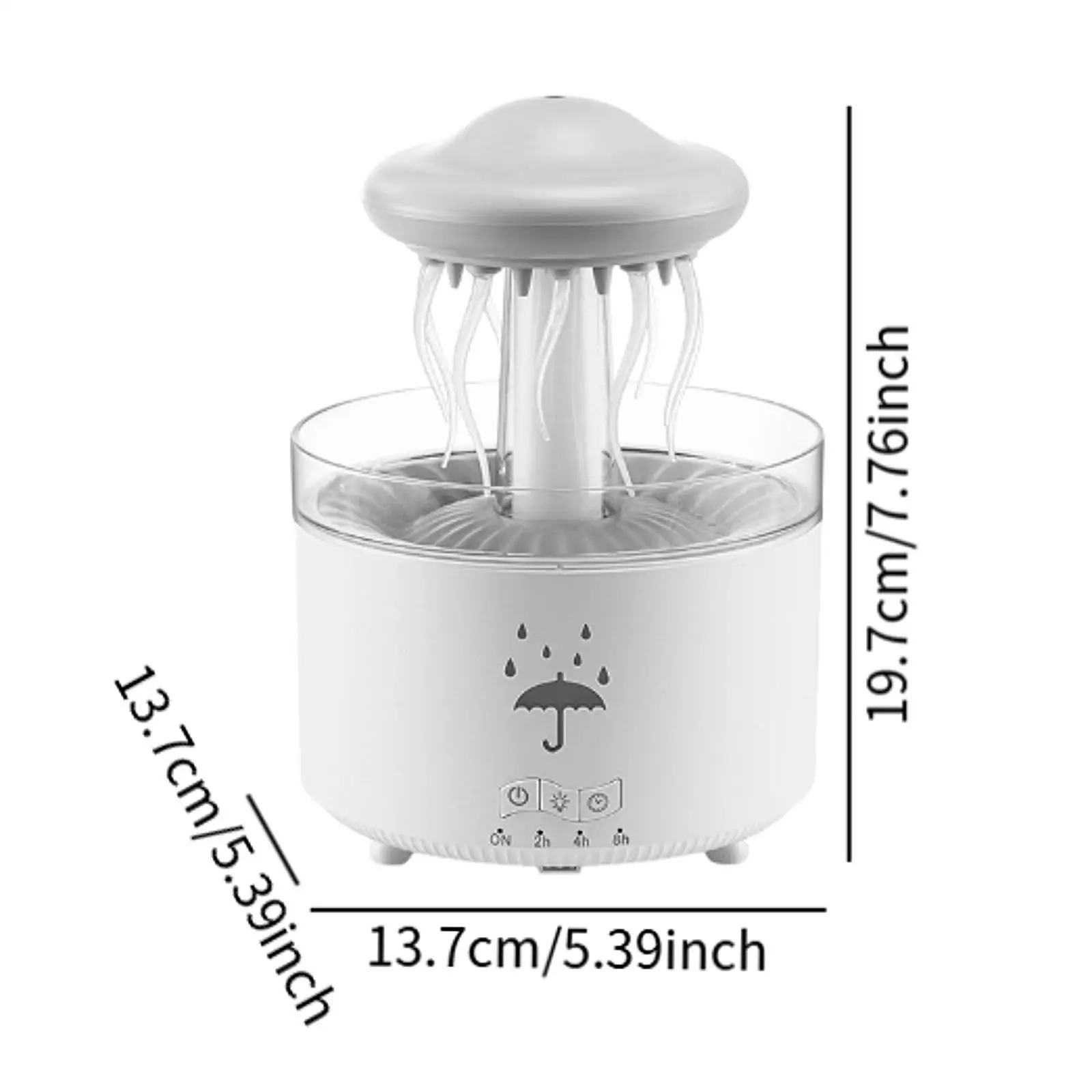 Humidificador de aire giratorio con forma de gota de lluvia para mesa, sala de estar y oficina