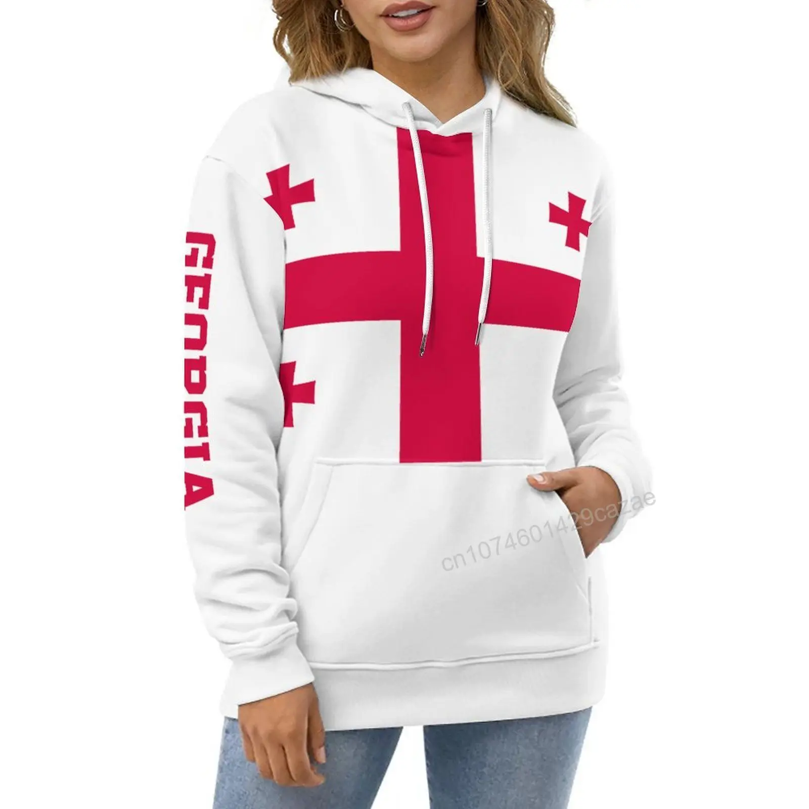 جورجيا علم الدولة ثلاثية الأبعاد هوديي البوليستر كول الرجال النساء Harajuku البلوز للجنسين بلوزة كاجوال هوديس