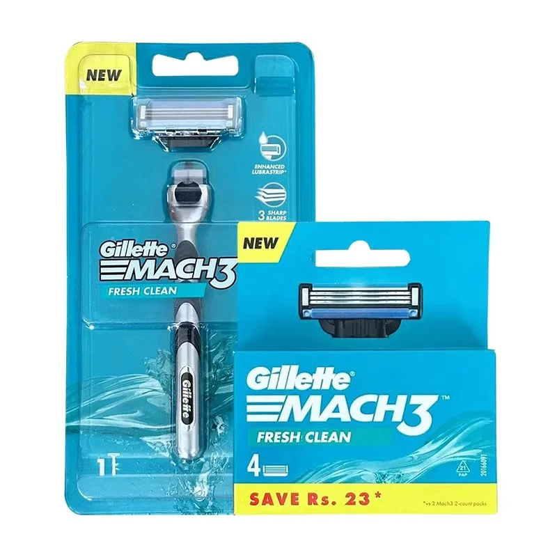 Gillette Mach 3 Manual Razor Fresh Clean Razor Blades view 2