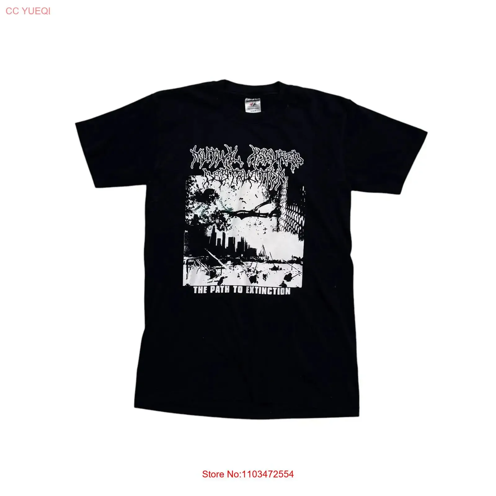T-shirt de groupe de death metal hardcore Mutually Assured Destruction, petit format vintage, délavé, doux, pour un usage quotidien, élégant