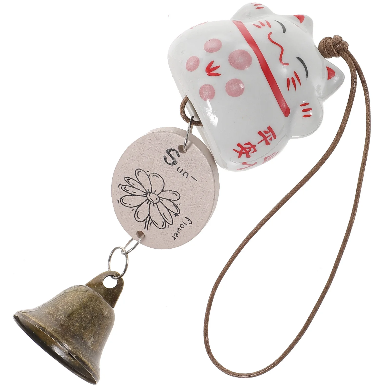 

Fortune Cat Wind Bell Ceramic Hanging Chime for Balcony Garden Decor Japanese Wind Chime Pendant Outdoor Courtyard Accessory